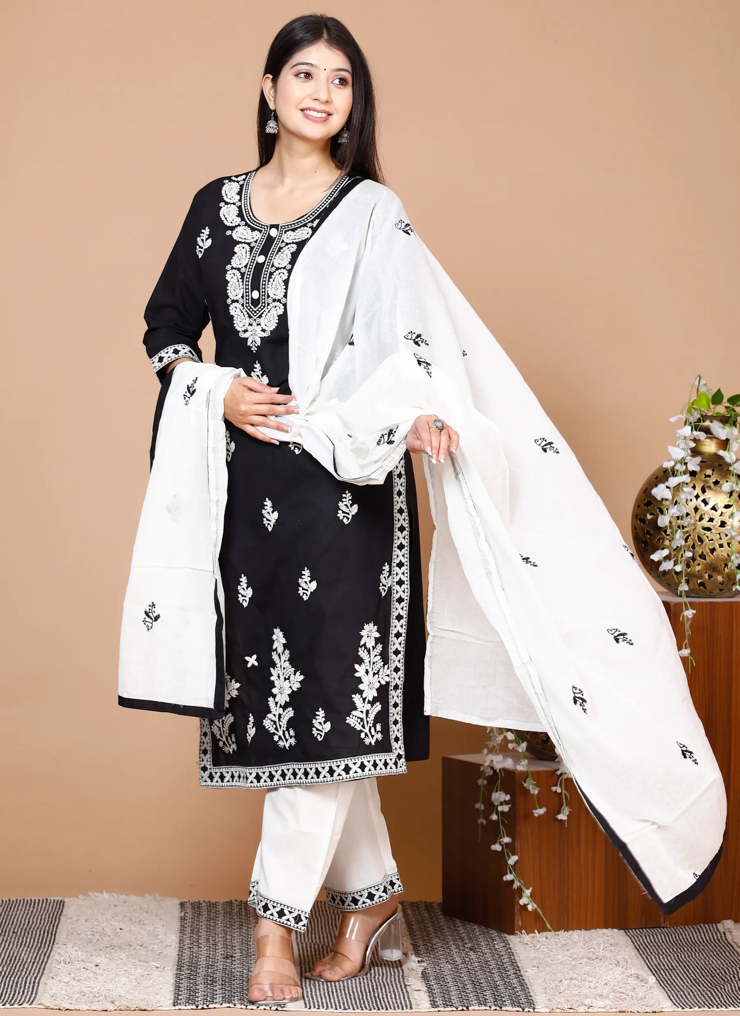 Lucknowi Cotton Suit Set