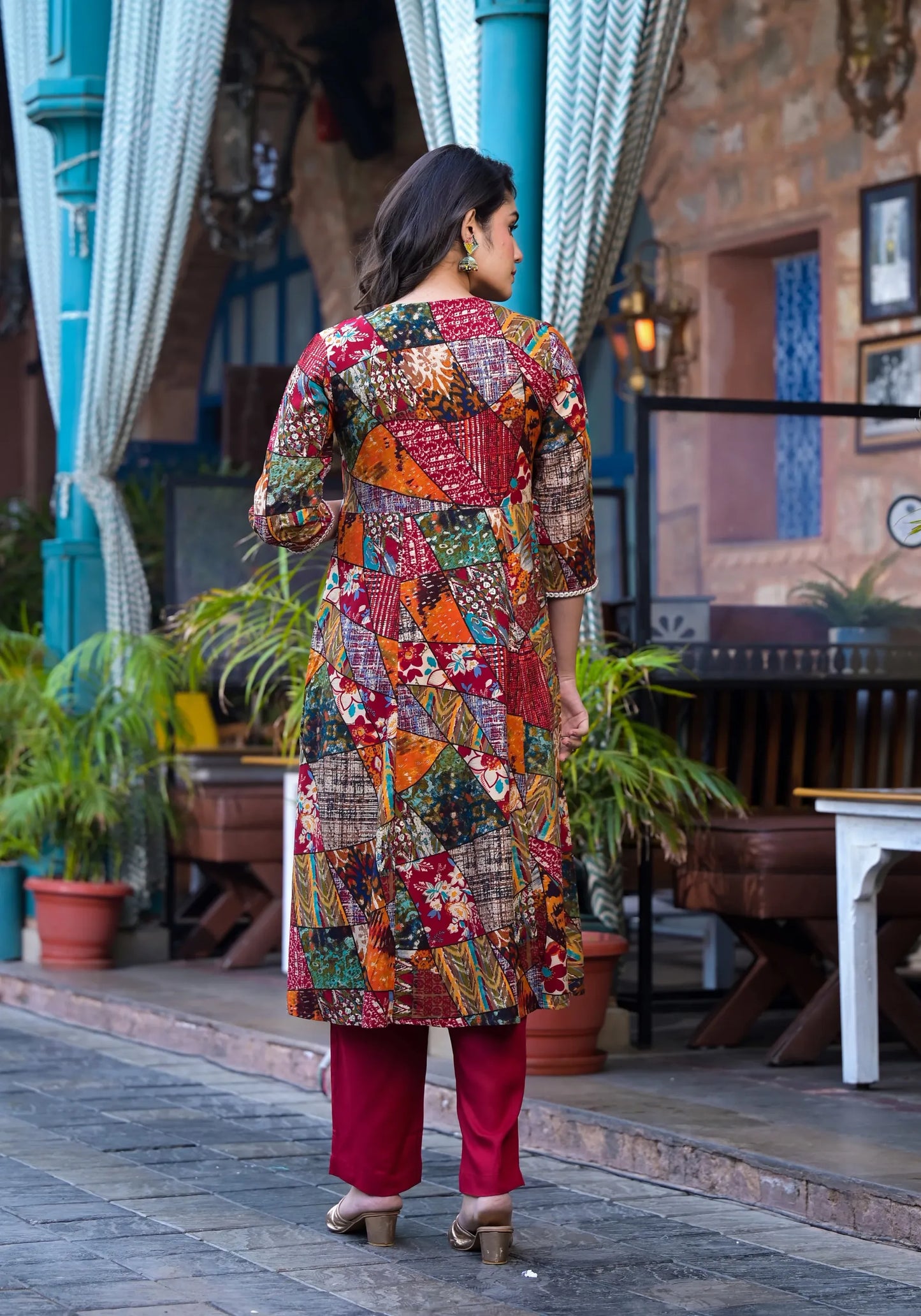 Multi-Tone Rayon Suit Set