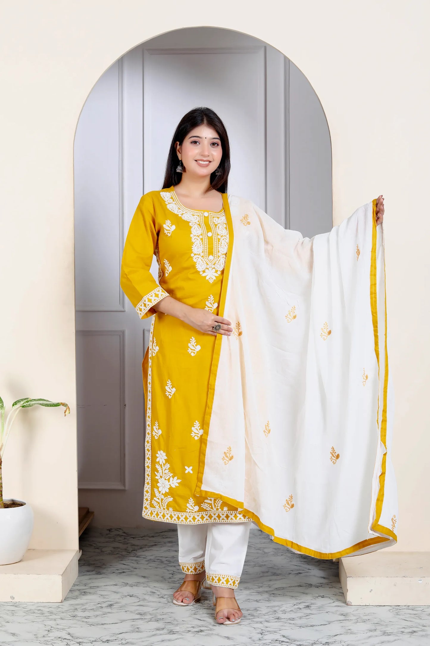 Lucknowi Cotton Suit Set
