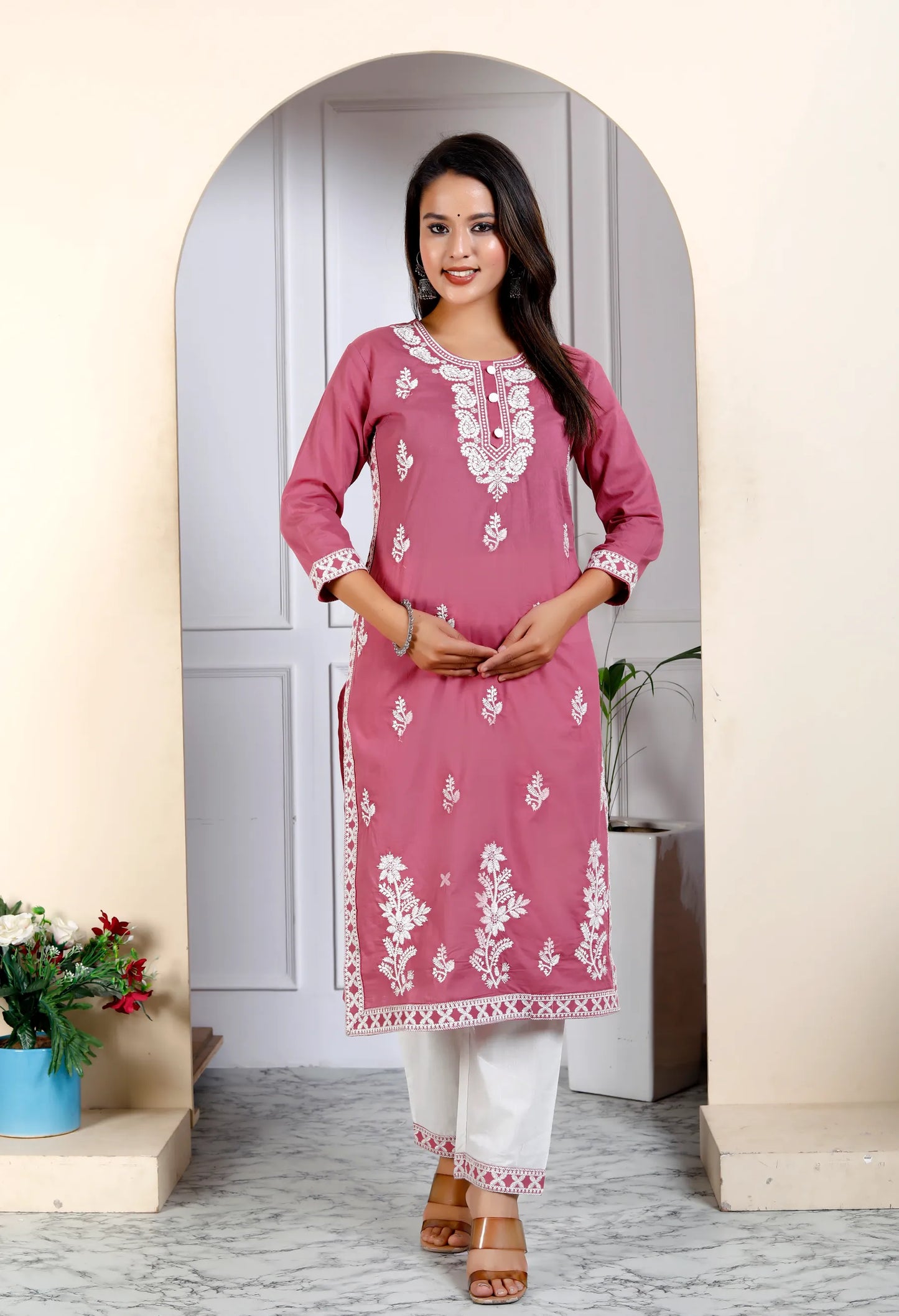 Lucknowi Cotton Suit Set