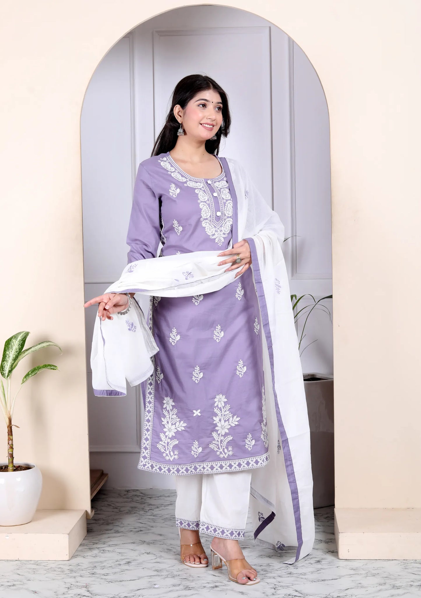 Lucknowi Cotton Suit Set